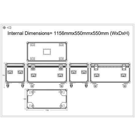 General Purpose Road Trunk Flightcase Grey With Blue Trim Lid